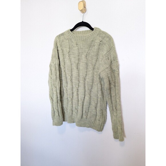 Pastiche Green Cable Knit Alpaca Wool Sweater Medium - Picture 2 of 9